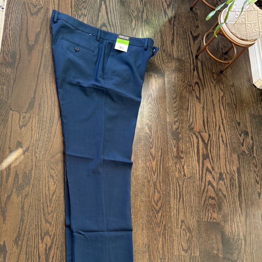Haggar Men's Dark Navy Dress Pants with Branded Waistband